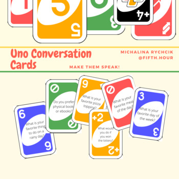 Preview of Uno Conversation Cards - ESL/EFL Game