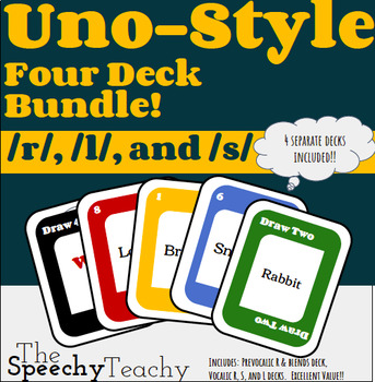 Preview of UNO - Style Articulation: 4 deck /r/ /l/ /s/ bundle (perfect for artic groups!)
