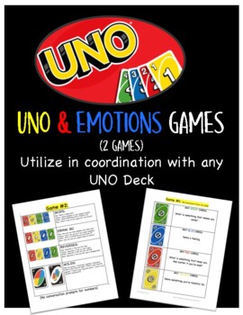 Preview of Uno and Emotions Games; Explore Feelings with Uno Game (2 Games in 1) Printable