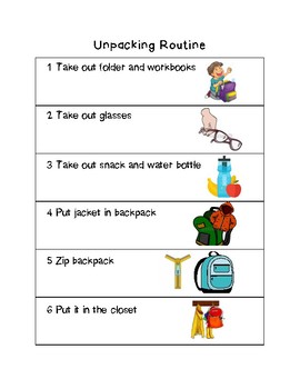 Unpack backpack Picture for Classroom / Therapy Use - Great Unpack backpack  Clipart