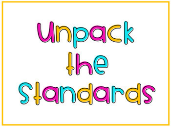 Kindergarten unpacking the standards TPT