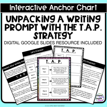 Preview of Unpacking a Writing Assignment Interactive Anchor Chart | T.A.P Strategy