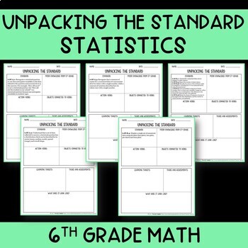 Preview of Unpacking the Standard - Statistics