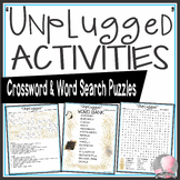 Unplugged Activities Gordon Korman Crossword Puzzle and Wo