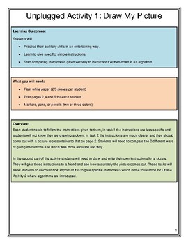 Preview of Unplugged Algorithm Activity