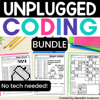 Preview of Unplugged Coding BUNDLE of STEM Activities No tech needed!