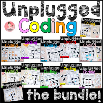 Preview of Unplugged Coding Bundle! 12 Activities for a whole year of STEM (Eng. & French)