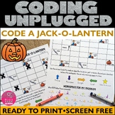Unplugged Coding Halloween Jack-O-Lantern October STEM Cod