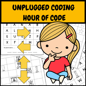 Preview of Unplugged Coding - Hour of Code - Command Arrows - Directions - Worksheets