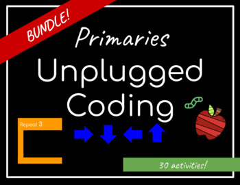 Preview of Unplugged Coding Independent Worksheets BUNDLE | Distance Learning