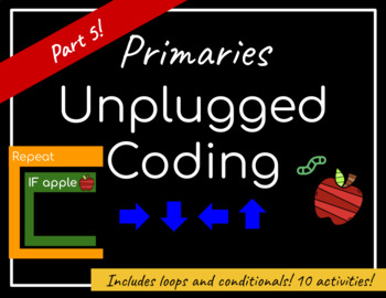 Preview of Unplugged Coding Independent Worksheets | Distance Learning