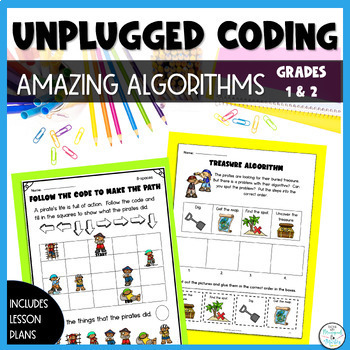 Preview of Unplugged Coding Lessons and Worksheets for Grades One & Two  
