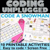 Unplugged Coding Winter Computer Coding Worksheet Snowman 