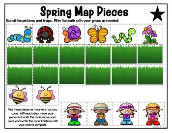 spring unplugged coding worksheets differentiated by