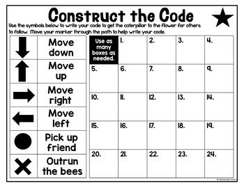 Spring Unplugged Coding Worksheets Differentiated By Elementary Island