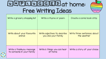 Preview of Unplugged Digital learning ideas for home