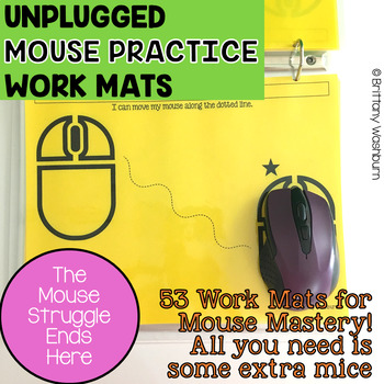 Preview of Unplugged Printable Mouse Skills Practice Work Mats station activity 