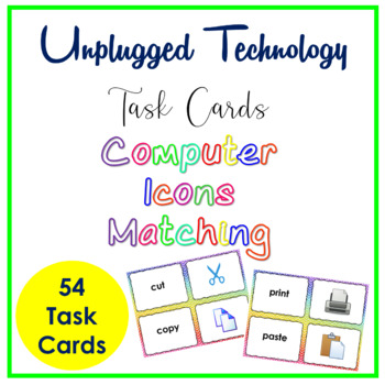 Preview of Technology Icons Task Cards Computer Icons Matching Unplugged Activity