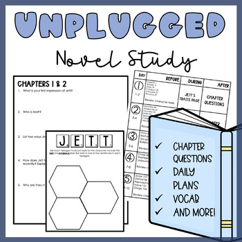 Preview of Unplugged by Gordon Korman | Novel Study | Printable | Independent Work Packet
