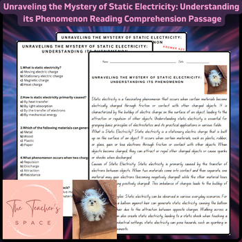 Preview of Unraveling the Mystery of Static Electricity: Understanding its Phenomenon Rea..