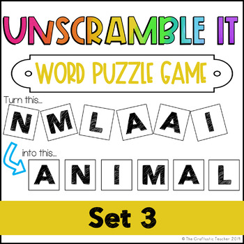 Unscramble It Set 3 Word Puzzles Includes Digital Access Tpt