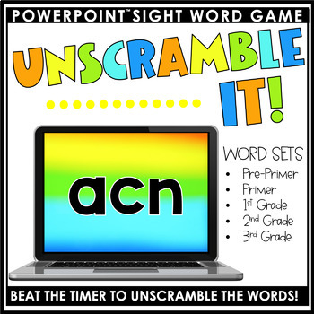 Preview of Unscramble It-Sight Word Game