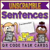 Unscramble Simple Sentences Task Cards with QR Codes