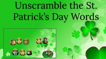Preview of Unscramble St. Patrick's Day Word