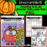 Unscramble it! {FALL} {Counting to 10, to 20, GREATER than