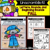 Unscramble it! {FALL} {LETTERS, SOUNDS, AND BEGINNING SOUNDS}