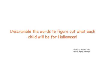 Preview of Unscrambling Sentences to Guess the Halloween Costume - Smart Board Lesson