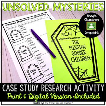 unsolved mysteries case study activity answer key