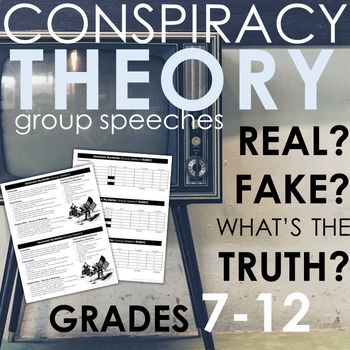 Preview of Conspiracy Theory Group Speeches - CCSS Aligned!