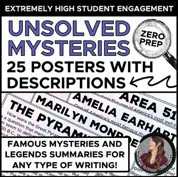 Preview of Famous Unsolved Mysteries and Legends Posters with Descriptions!