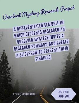 Preview of Unsolved Mystery Research Project