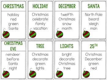 Unspeakable Christmas Vocabulary Game by Literacy Spark | TpT