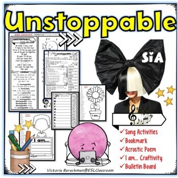 Preview of Unstoppable  ❤️by Sia / Song Activities / Positive Affirmations
