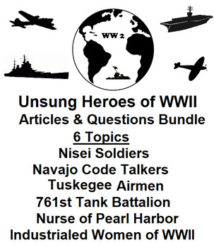 Preview of Unsung Heroes of World War II Article & Question Bundle (6 WORD Assignments)