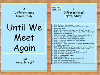 Preview of Until We Meet Again Blueford High Series Novel Unit Study with Chapter Questions