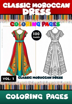 Preview of Unveiling Moroccan Elegance: 100 New Dresses Await in Coloring Vol. 3