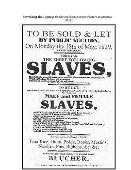 Preview of Unveiling the Legacy: Exploring Slave Auction Posters in America (DBQ)