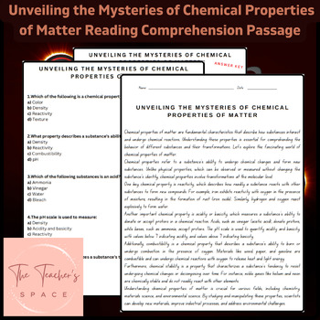 Preview of Unveiling the Mysteries of Chemical Properties of Matter Reading Comprehension