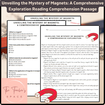 Preview of Unveiling the Mystery of Magnets: A Comprehensive Exploration Reading Comprehe..
