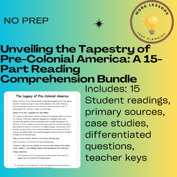 Preview of Unveiling the Tapestry of Pre-Colonial America Part Reading Comprehension Bundle