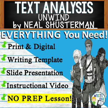 Preview of Unwind by Neal Shusteman - Text Based Evidence - Text Analysis Writing Lesson
