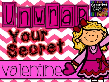 Preview of Unwrap Your Secret Valentine Clipart {Creative Clips Digital Clipart}