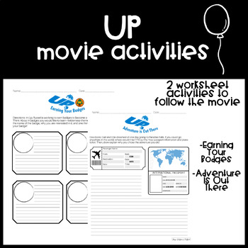 Preview of Up Movie Activities | Worksheets, SEL