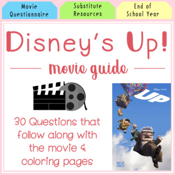 Preview of Up Movie Guide l Questions l Worksheets