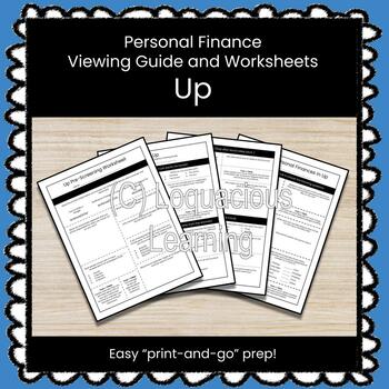 Preview of Up Movie Viewing Guide & Personal Finances Worksheets