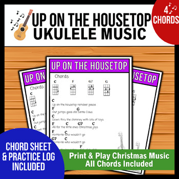 Preview of Up On The Housetop Ukulele Lead Sheet → Print & Play | 4 Chord Christmas Song